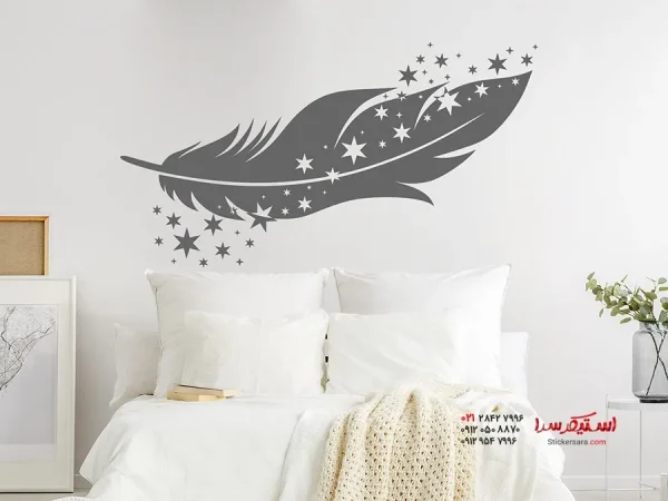برچسب دیواری طرح پر با ستاره - Image 3