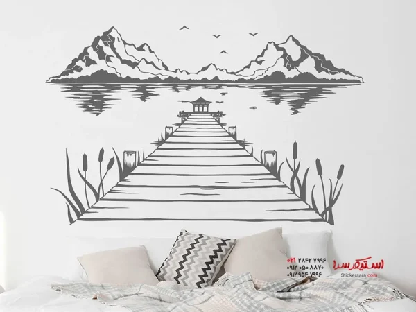برچسب دیواری اسکله کنار دریاچه - Image 2