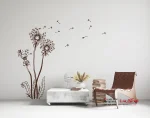 برچسب دیواری قاصدک با پروانه - Image 2