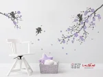 برچسب دیواری: شاخه‌های گل با پری‌ها - Image 4