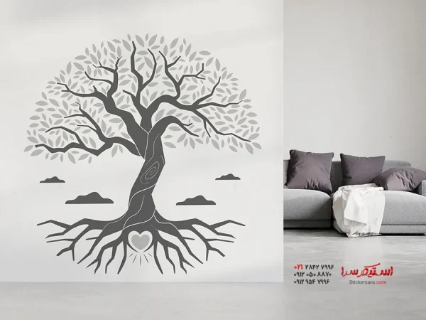 استیکر دیواری درخت زندگی با طرح قلب - Image 3