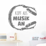 برچسب دیواری سر به بیرون موسیقی روشن است