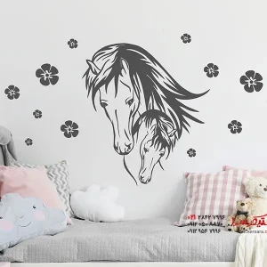 استیکر دیواری اسب با کره اسب