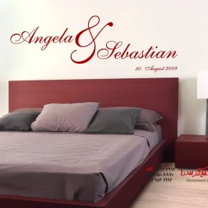 استیکر دیواری اسم دلخواه با تاریخ عروسی