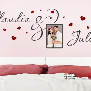 استیکر دیواری اسم عروس و داماد به همراه قاب عکس