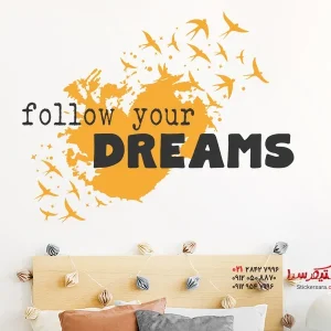 استیکر دیواری با پرندگان رویاهایتان را دنبال کنید