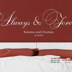 استیکر دیواری برای همیشه با نام و تاریخ