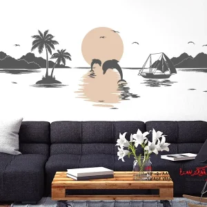 عکس استیکر دیواری تعطیلات کنار دریا