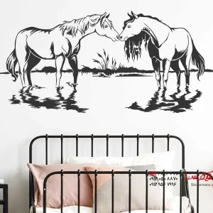 استیکر دیواری جفت اسب