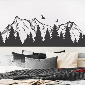 عکس استیکر دیواری جنگل و کوهستان