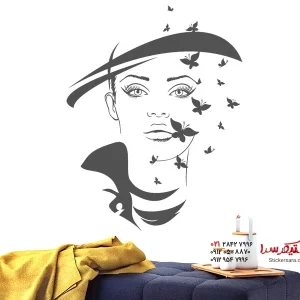 استیکر دیواری خانم پروانه