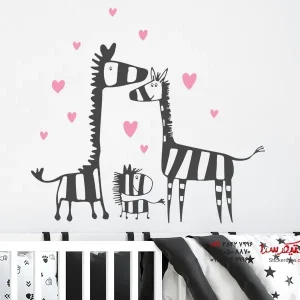 استیکر دیواری خانواده زبرا