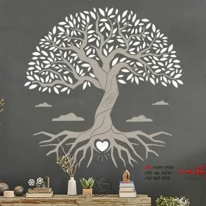 عکس استیکر دیواری درخت زندگی با طرح قلب