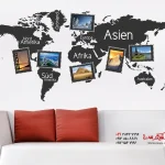 استیکر دیواری جهان با قاب عکس