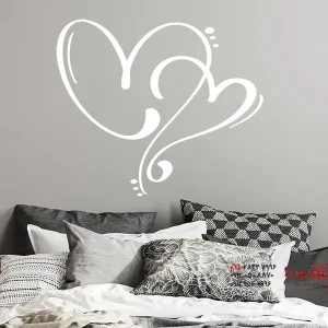 استیکر دیواری دو قلب عاشق