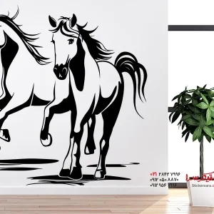 استیکر دیواری دوستان اسب