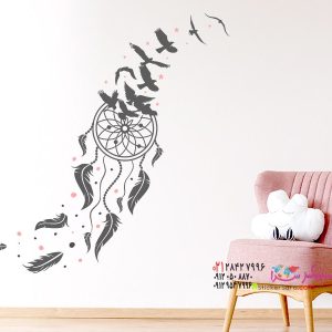 عکس استیکر دیواری رویاگیر با طرح پرندگان در حال پرواز