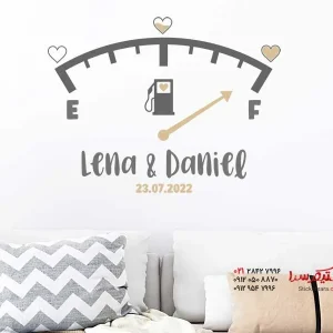 استیکر دیواری سرعت سنج عشق با نام و تاریخ