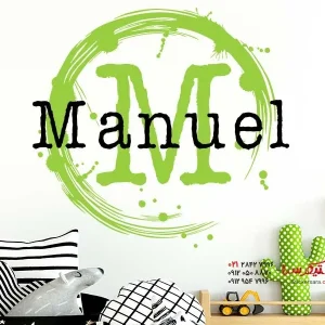 استیکر دیواری طرح دایره با نام دلخواه