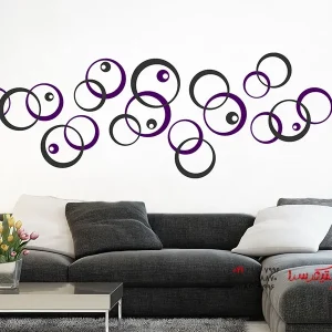 استیکر دیواری طرح دایره دو رنگ