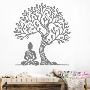 عکس استیکر دیواری طرح درخت بودا