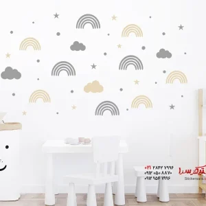 استیکر دیواری طرح رنگین کمان