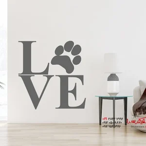 استیکر دیواری طرح عشق با پنجه