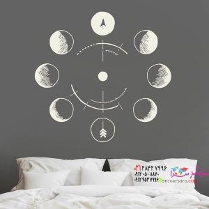 عکس استیکر دیواری طرح فاز ماه قدیمی