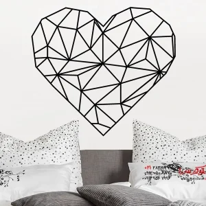 استیکر دیواری طرح قلب اوریگامی