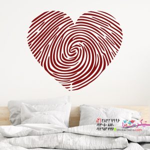 عکس استیکر دیواری طرح قلب با اثر انگشت