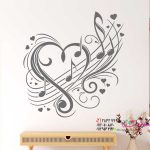 عکس برچسب دیواری طرح قلب موزیکال