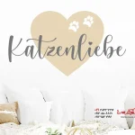استیکر دیواری عشق گربه