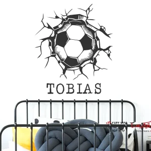 استیکر دیواری فوتبال باحال با اسم دلخواه