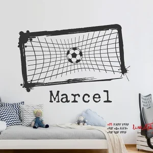 استیکر دیواری فوتبال درون دروازه با نام