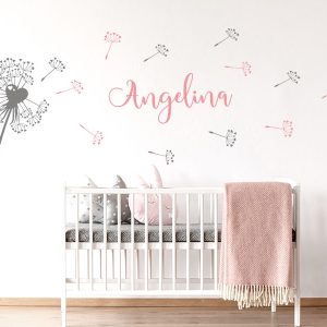 استیکر دیواری قاصدک با اسم دلخواه