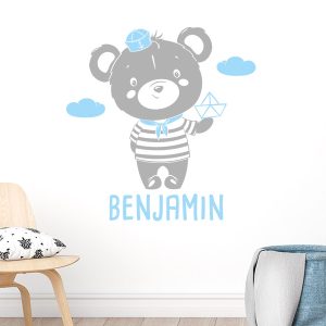 استیکر دیواری ملوان کوچولو با اسم دلخواه