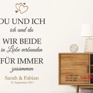 استیکر دیواری من و تو با اسم و تاریخ