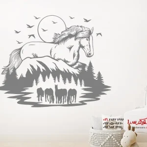 استیکر دیواری منظره اسب
