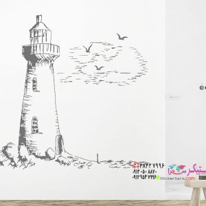 عکس استیکر دیواری منظره فانوس دریایی 2