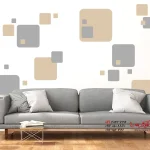 استیکر دیواری مکعبی دو رنگ