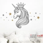 استیکر دیواری پرنسس اسب شاخدار