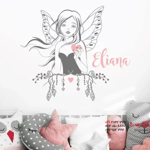 استیکر دیواری پری جادویی با اسم دلخواه