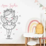 استیکر دیواری پری رقصنده با اسم دلخواه