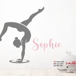 استیکر دیواری ژیمناست با نام دلخواه