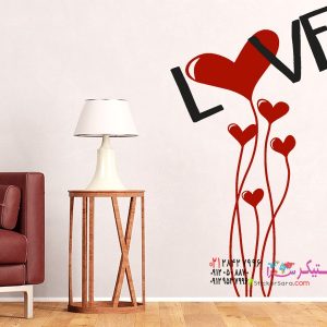 عکس استیکر دیواری گل عشق