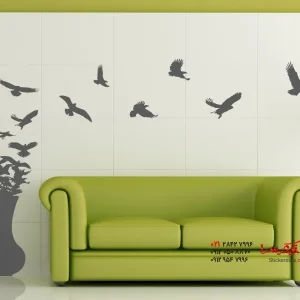 استیکر دیواری دسته پرندگان