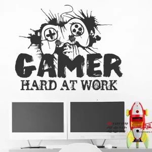 استیکر دیواری گیمر سخت کار