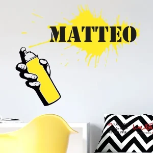 اسپری برچسب دیواری گرافیتی با نام دلخواه