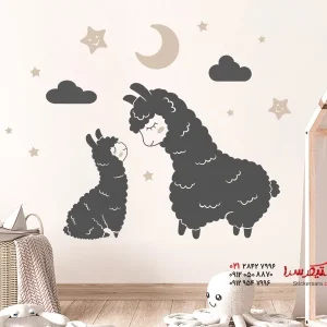 برچسب دیواری آلپاکاهای ناز