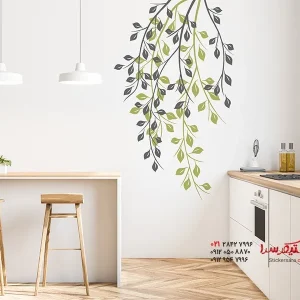 عکس برچسب دیواری آویز طرح درخت انگور در دو رنگ
